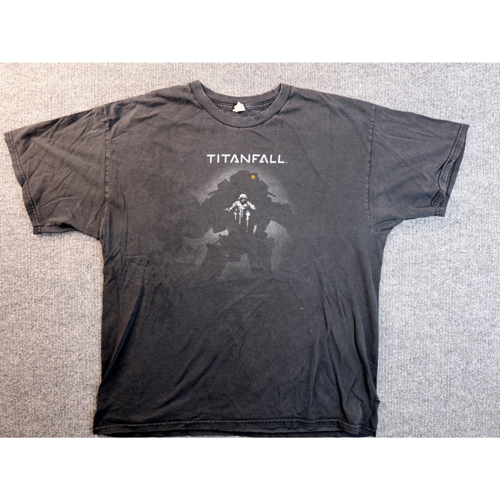 Vintage Titanfall Graphic Tee Shirt XL Black Alstyle Cotton Gaming Y2K Faded